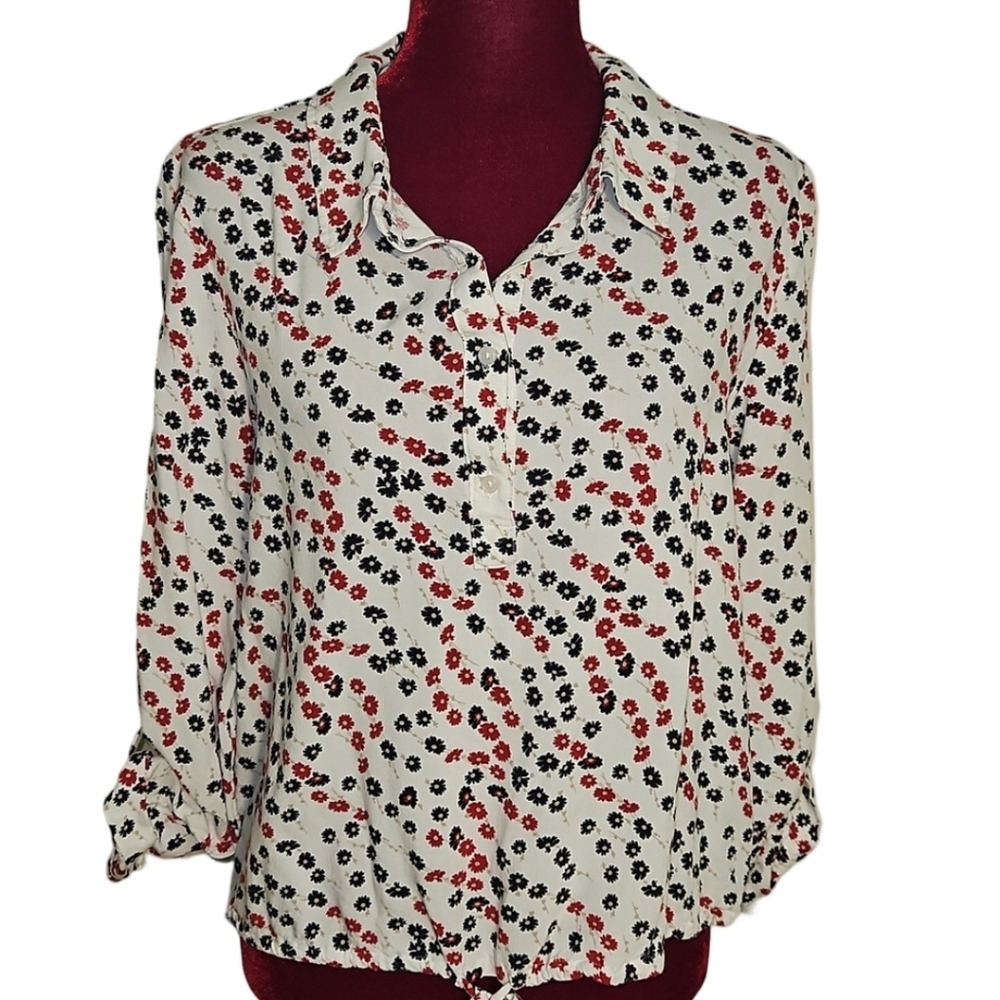 Tommy Hilfiger Patriotic Floral Top Size Large
